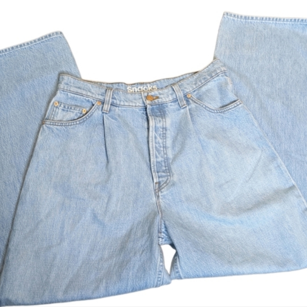 SNACKS/Mothers . Pleated Fun Dip Puddle in Just A Nibble Relaxed Fit...Size 32 - Picture 6 of 12